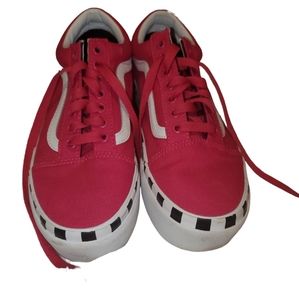 VANS 8 1/2 Pink Platform Lowtops
